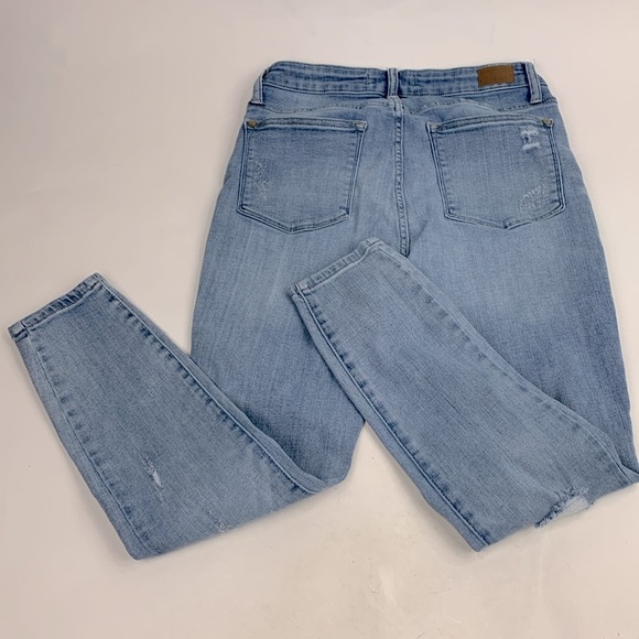 Judy Blue Skinny Distressed Jeans Light wash denim Size 11/30 Stretch Designer - Picture 12 of 16